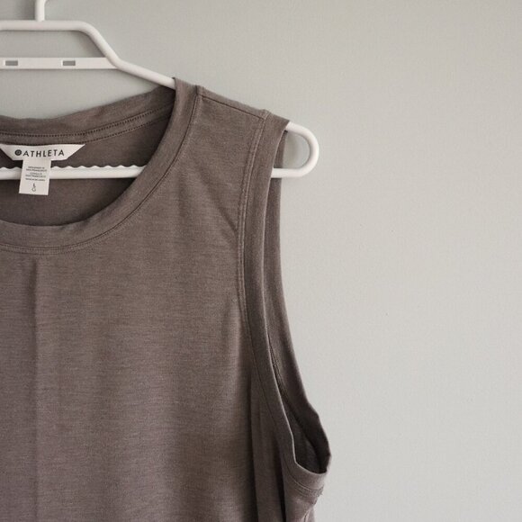 Athleta Women's Sz Lrg Brown Vital 2.0 Sleeveless Active Stretch Crew Tank Top - Picture 4 of 12